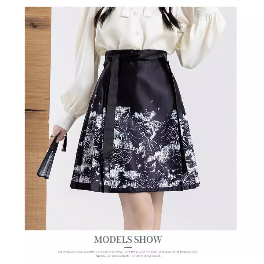 Short skirt summer high end style horse face skirt big children can wear classical style pleated skirt half body skirt small A line skirt