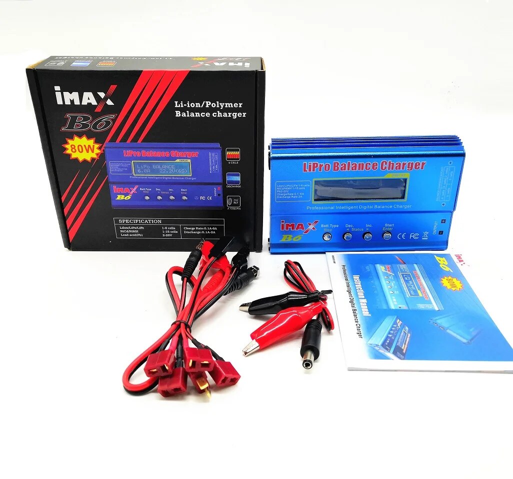 【New and Improved】 Imax B6 Balance Charger Discharger With T/xt60 Plug For Rc Li-Ion Ni-Cd Lipo Nimh