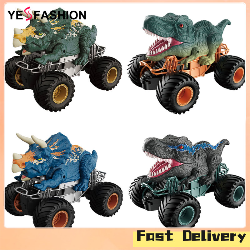 Yesfashion Store IN stock Q160 Remote Control Dinosaur Car Toy 2.4GHz Dinosaur Off-Road Vehicle With Spray Light Rechargeable Rc Stunt Car For Boys Gifts ราคา 435 บาท*ส่งฟรี