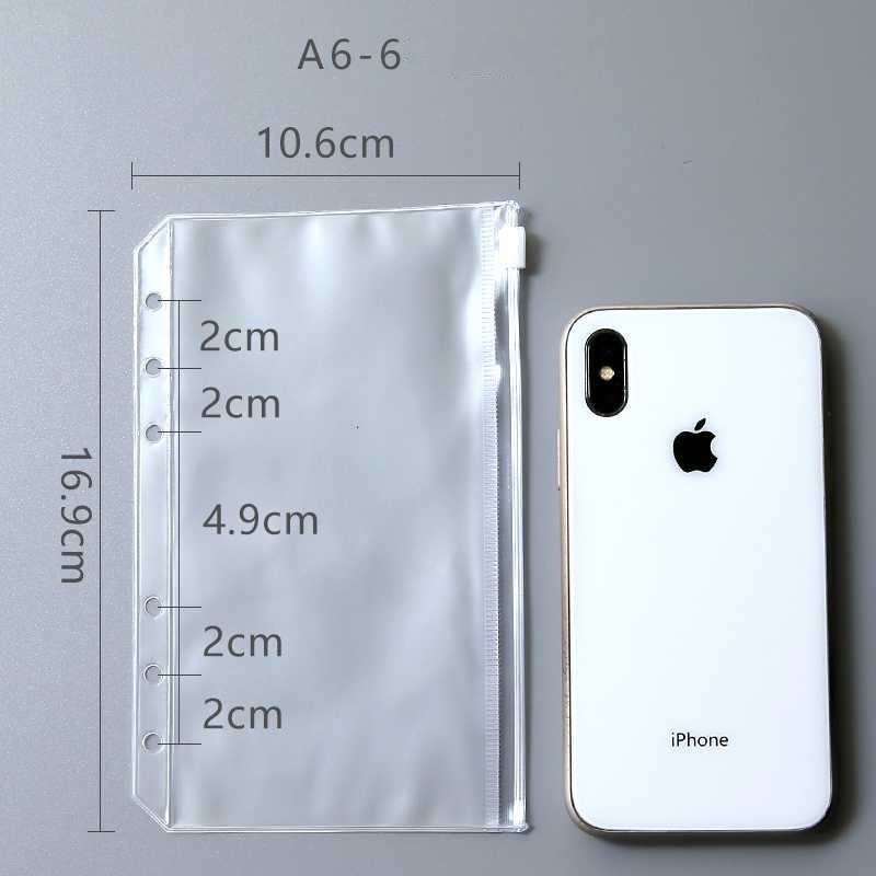 Zipper Binder Ziplock A6/A7/A5/B5 6-hole Transparent Hand Book Bags-Ms.Pepeleria