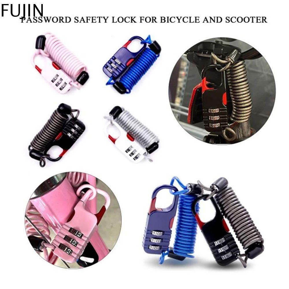 FUJIN Phổ thông Kim loại Khóa cáp Chống trộm Phụ kiện xe đạp Cáp Khóa cáp Khóa xe đạp Khóa an toàn Khóa mũ bảo hiểm