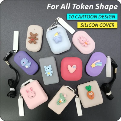 Trace Together Token Pouch Cover Case Holder | Cartoon Silicon Case | Perfect Fitting | Free Label Tag and Metal Chain or (Lanyard- For Oval Mini Token and 5th Generation Token)