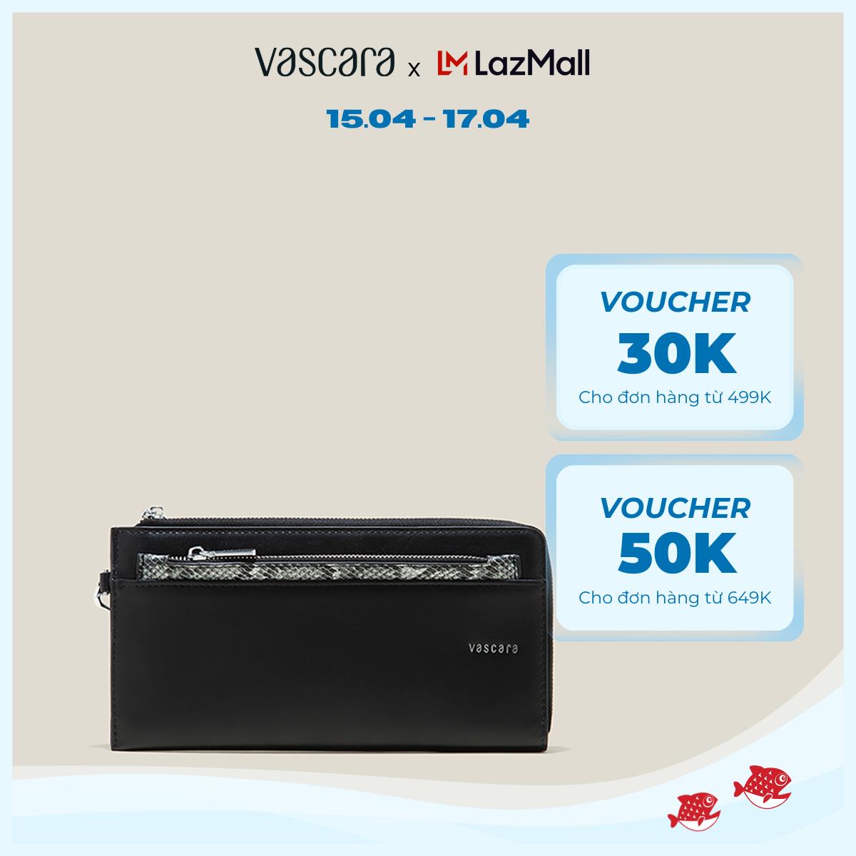 [Hot Deal 0H00 - 12H00 | 15.4] Vascara Ví Cầm Tay Nhấn Ngăn Phụ - WAL 0271