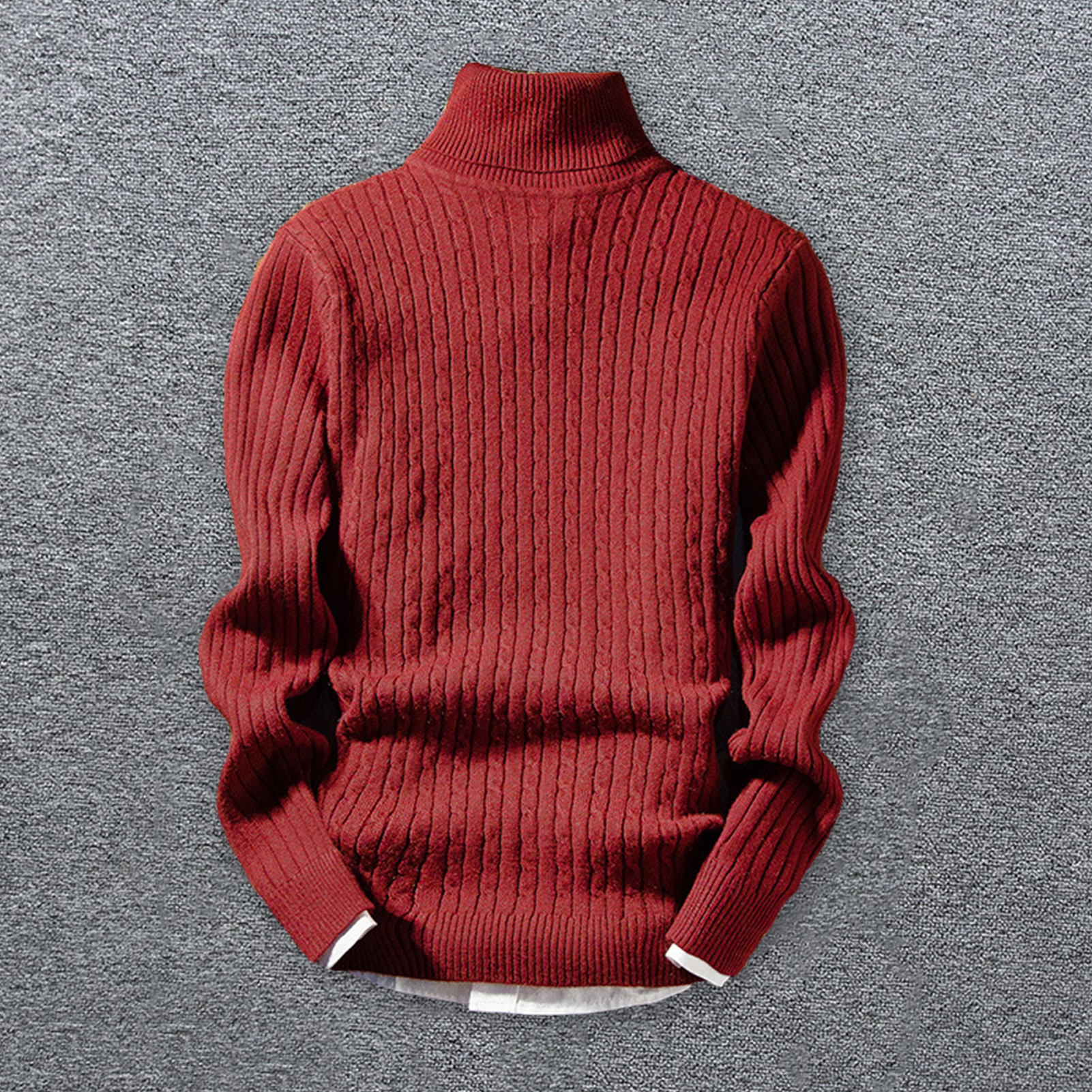 SR ® Herren-Langarmpullover, elastischer Pullover, gemütlicher Herren-Pullover mit hohem Kragen, weicher, warmer Strick für Herbst und Winter, kleiner als 617_voghion.com