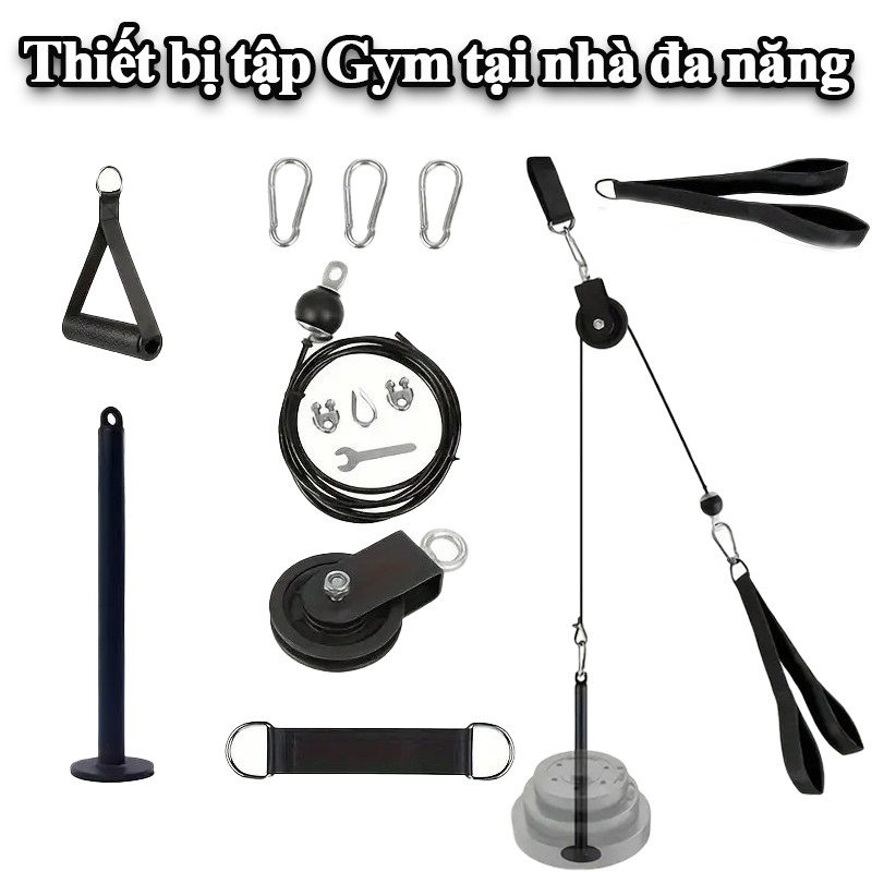  【Allieuka2 Bộ Dây Cáp Ròng Rọc Tập Xô Lưng Tay Vai Bộ Tạ Tập Gym Tại Nhà Tiện Lợi Tập Luyện Cho Toàn Cơ Thể 