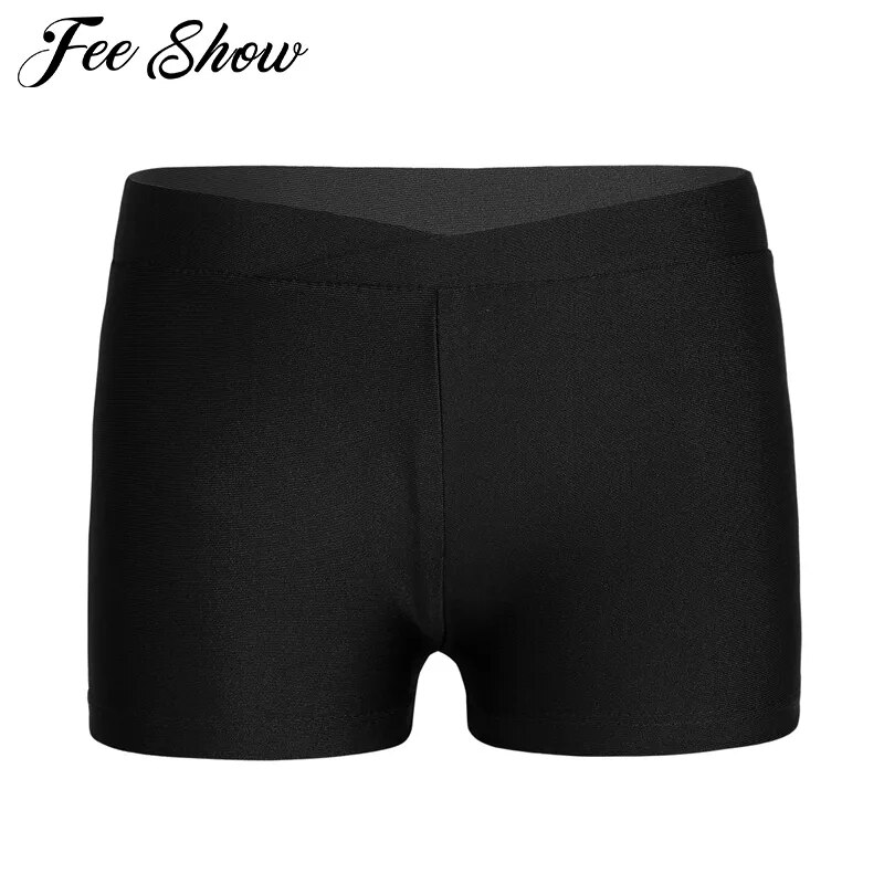 Trẻ Em Cô Gái V-Phía Trước Dây Thắt Lưng Quần Short Đáy Cho Thể Dục Thể Dục Thể Dục Tập Thể Dục Mùa Hè Dancewear Boy-Cut Trẻ Em Của Quần Short