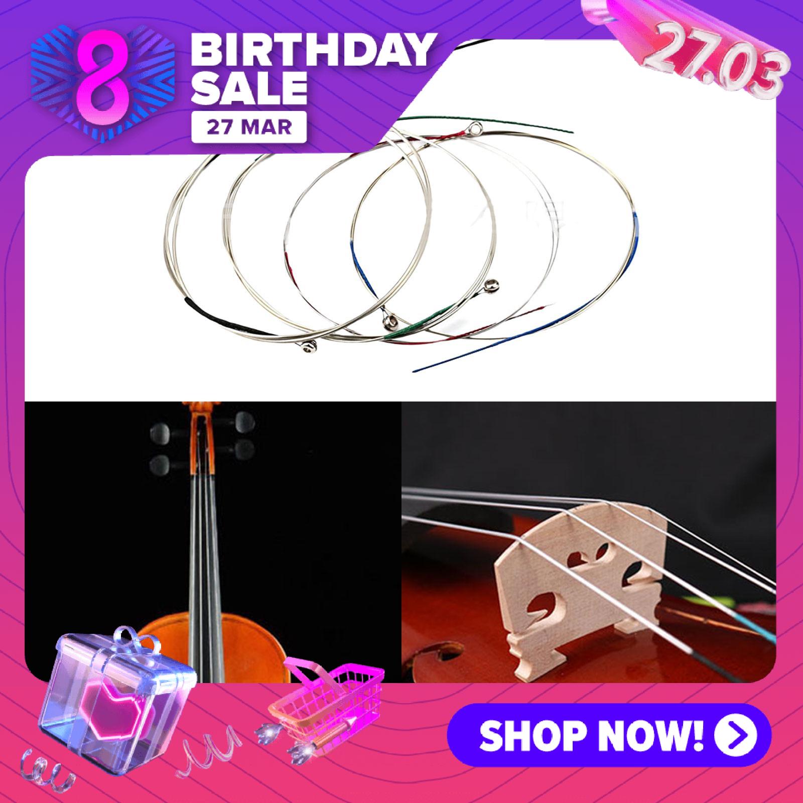 Esquirla 4 Pieces Viola Strings Replacement Parts Full Set Fittings Durable for Viola Beginners