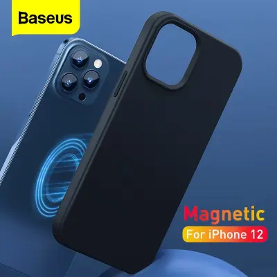 Baseus Magnetic Phone Cover For iPhone 12 Pro Liquid Silica Gel Magnetic Case Phone Case Simple Protecter Back Cover For iPhone