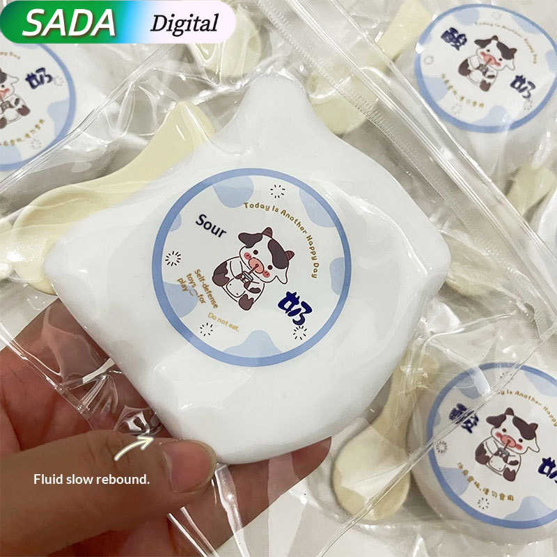 SADA Stress Relief Yogurt Squishy Ball with Slow Rebound, Cute Cow Design for Relaxation and Fun ราคา 50 บาท*ส่งฟรี