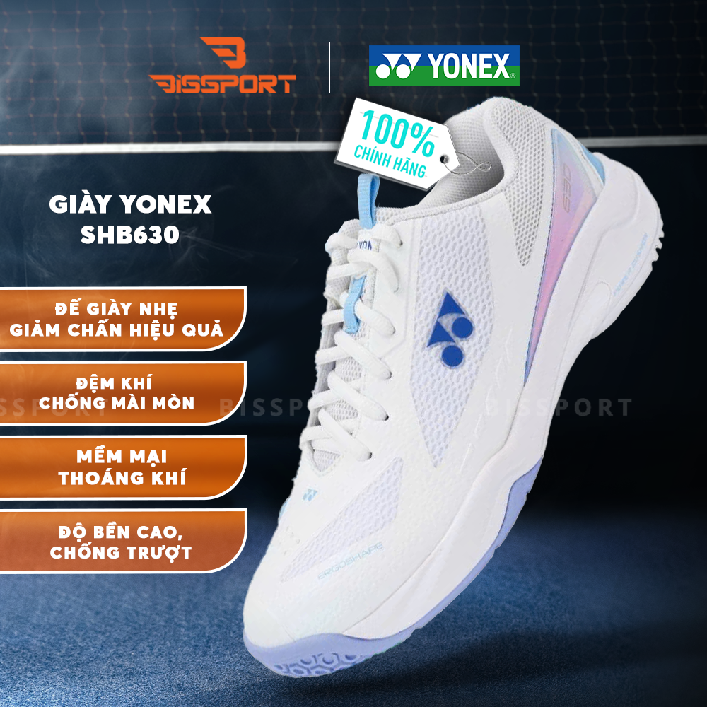Giày Cầu Lông Yonex SHB630 Chính Hãng - Trắng Xanh Tím (552) - Êm Vừa Đủ – Di Chuyển Nhẹ Nhàng - Bền Bỉ - Ổn Định