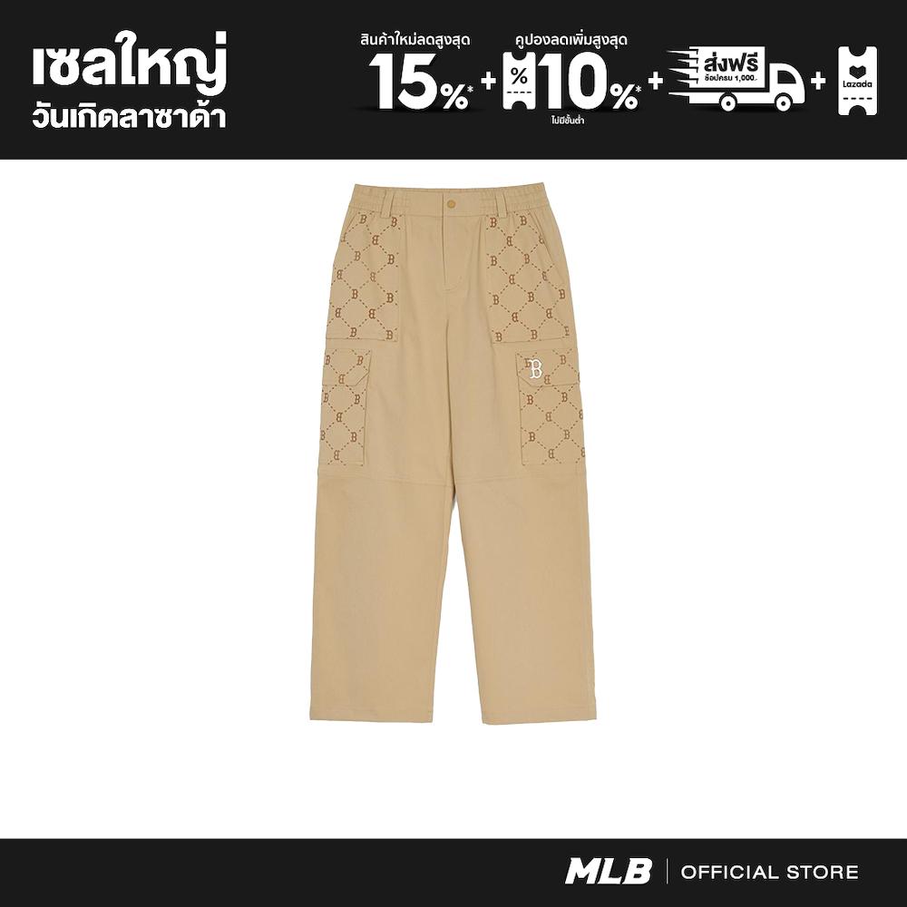 MLB Woven Pants Unisex Jacquard Dia Monogram Cargo Wide Pants 3AWPM0251 43BGS Beige ราคา 5,990 บาท*ส่งฟรี