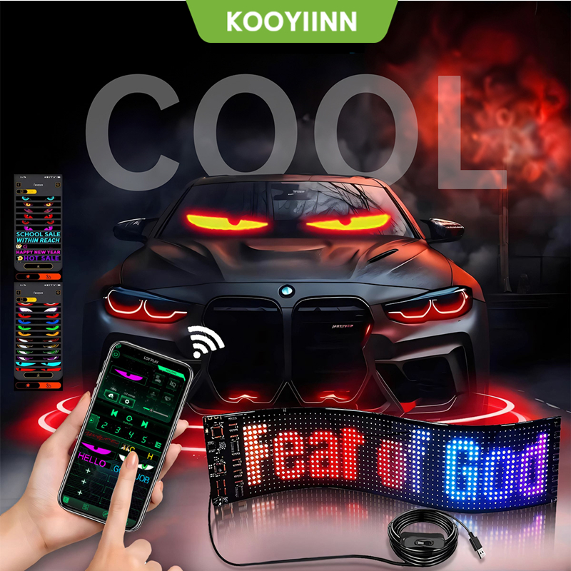 KOOYIINN LED Matrix Panel Display RGB Colorful Remote Bluetooth APP For Car Bus LP12 Harga 497,990 rupiah*Gratis Ongkir