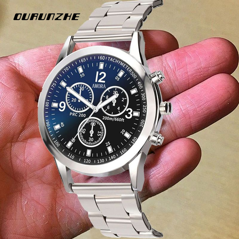 OURUNZHE Fashionable Men's Quartz Watch with Chronograph Design ราคา 51 บาท*ส่งฟรี