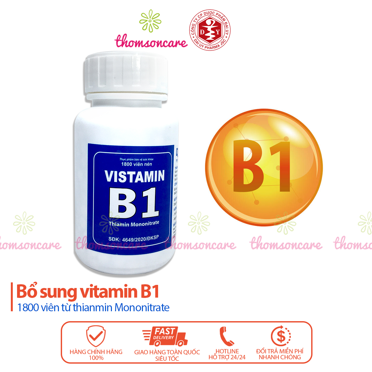Vistamin B1 - 1.800 viên Đại Uy - vitamin b1