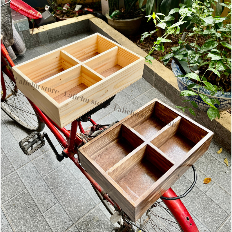 Khay Gỗ Chia Ngăn Để Bàn, Hộp Gỗ Đựng Mỹ Phẩm, Trà Bánh, Phụ Kiện