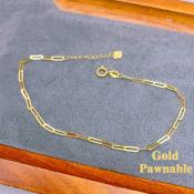 Pawnable 18K Gold Paper Clip Bracelet for Women