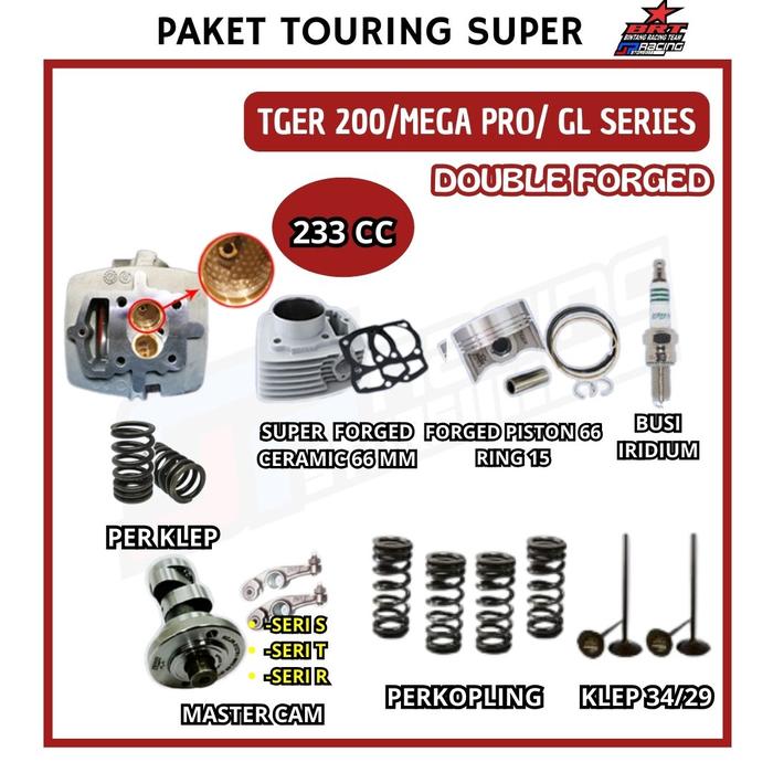 BRT PAKET TOURING SUPER 3 TIGER 213CC HEAD PORTING-CAM-BLOCK CERAMIC - tuku storee Harga 7,027,000 rupiah*Gratis Ongkir