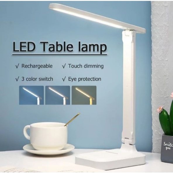 Lampu Meja Desk Lamp LED Touch Stepless Dimming USB Charge Eye Protection Study fold Table Lamp Home outdoor Lighting