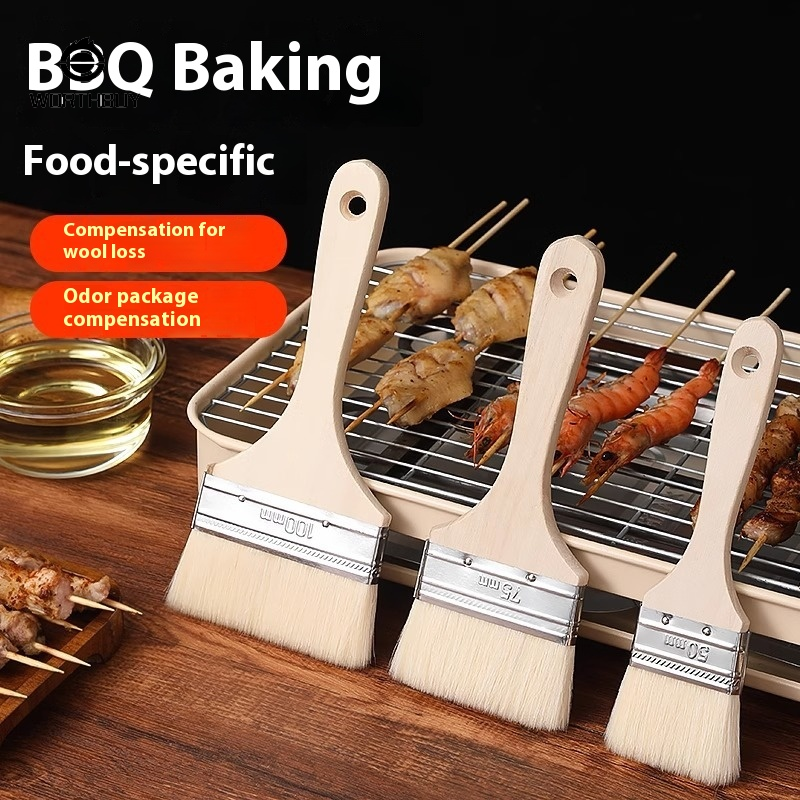 Bàn chải len cấp thực phẩm cho dầu BBQ và sử dụng nhà bếp, dụng cụ làm bánh chịu nhiệt