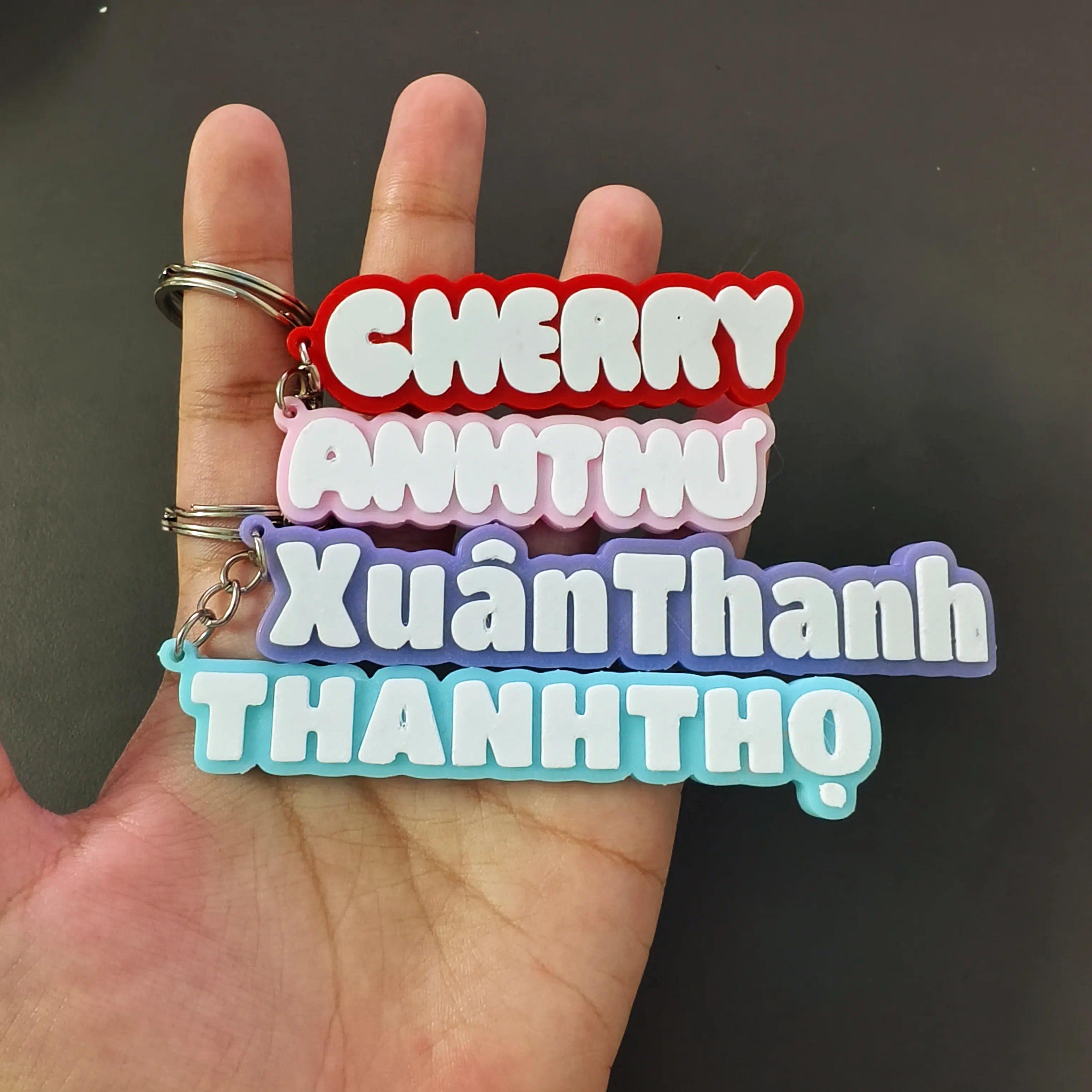 Móc khoá nhựa 3D in tên theo yêu cầu tùy chỉnh theo ý muốn của quý khách