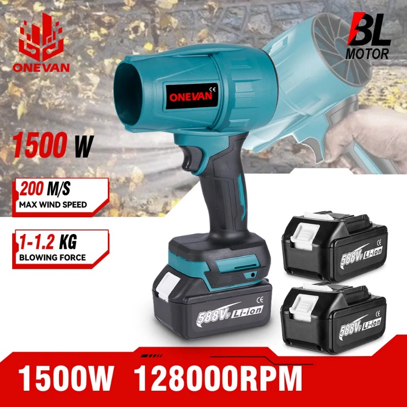 OENVAN 128000RPM Brushless Electric Air Blower Handheld Cordless Turbo Blower Dust Snow Sweeper Tool for Makita 18V Battery