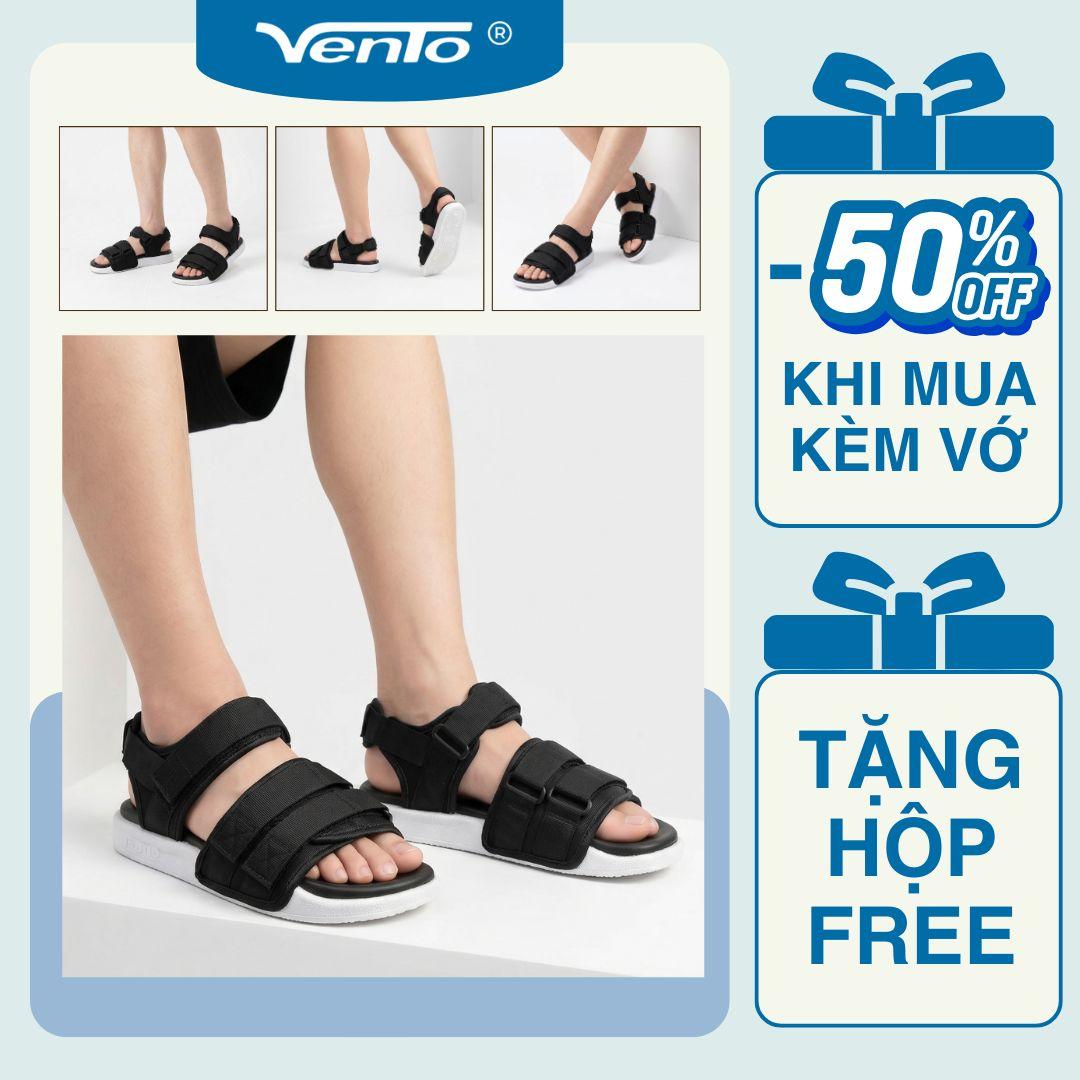Sandal Vento NV1019 Chính Hãng - Giày Quai Hậu Nam Nữ Quai Bản To Cá Tính, Đế Cao Su Đúc Siêu Bền
