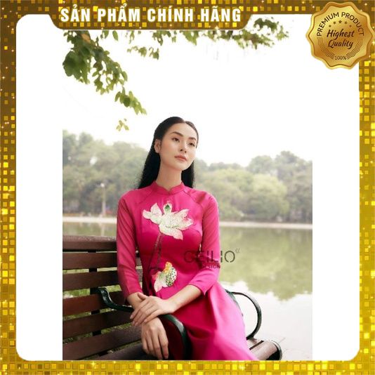 Áo dài thêu thủ công sen mẫu mới