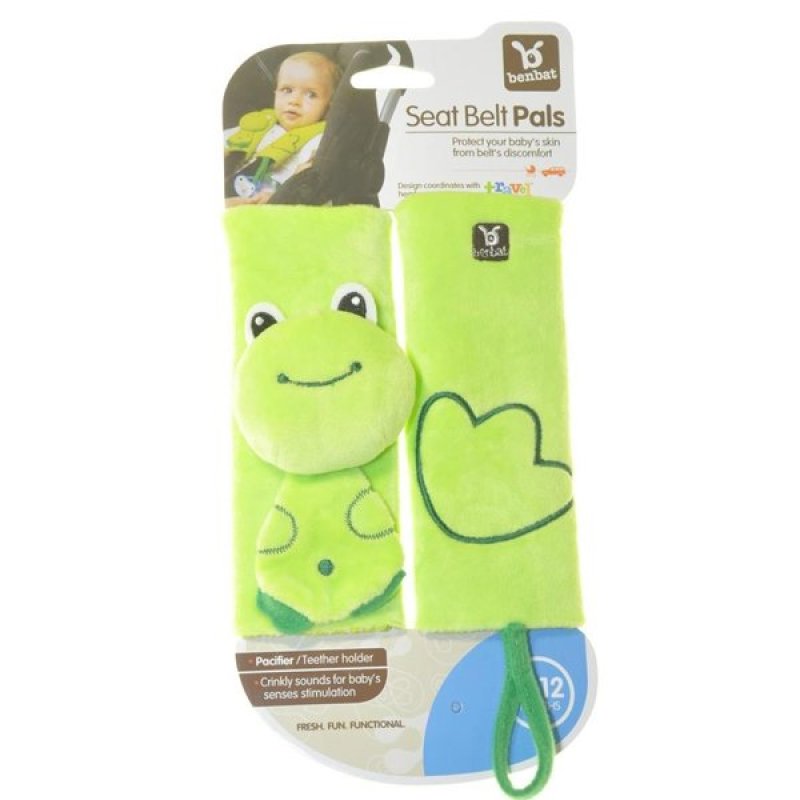 ilovebaby Baby Car Stroller Shoulder Pad Seat Belt Strap Cover with Pacifier Teether Holder (Green) Singapore