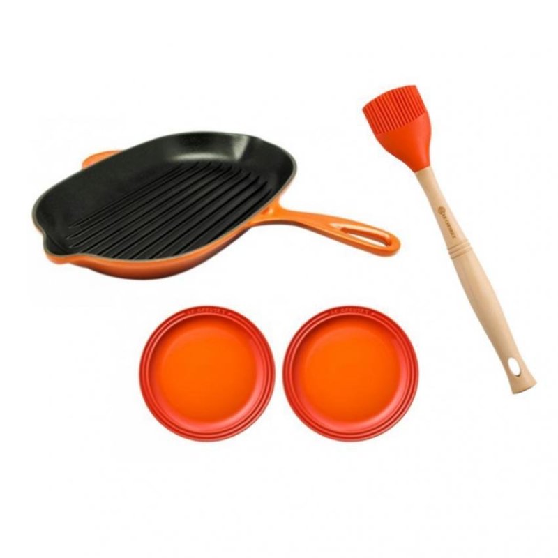 Le Creuset Cast Iron Oval Skillet Grill 32cm Essential Set - Online Exclusive Singapore