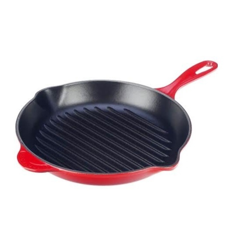 Le Creuset Cast Iron Round Skillet Grill 26cm, Classic (Cherry Red) Singapore