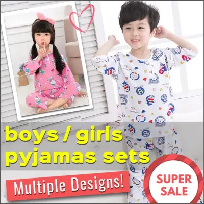 SG Seller / Silk Cotton Pyjamas Set / Boys and Girls / Kids / Children / Baby / Sleepwear / Nightwear / Pajamas / Series SHP