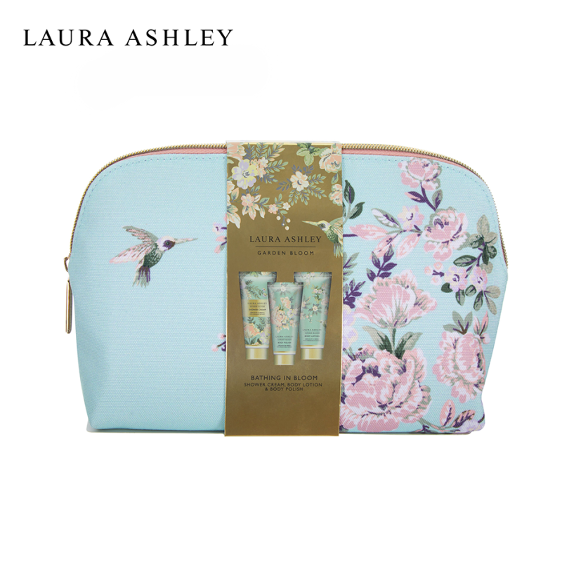 Buy Laura Ashley Garden Bloom Bathing in Bloom Wash Bag - Body Lotion Body Polish Shower Cream Moisturizing Beauty Holiday Gift Set Singapore