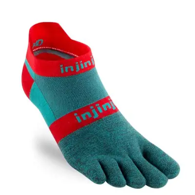 Injinji Run Lightweight No-Show Toe Socks (Aquaberry)