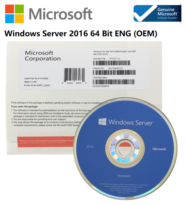 Bảng giá Windows Server 2016 Standard DVD (P73-07116) Phong Vũ