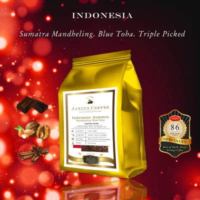 Indonesia Sumatra Mandheling Blue Toba Triple Picked. by Jaxinn Coffee, 200g roasted coffee beans