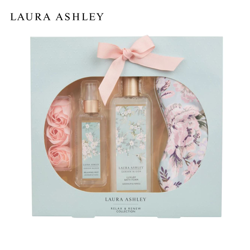 Buy Laura Ashley Garden Bloom Relax and Renew Collection - Fragranced Mist Bath Body Foam Sleeping Eye Mask Beauty Holiday Gift Set Singapore