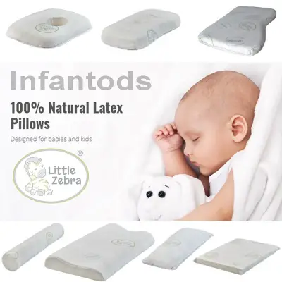 [Infantods] Little Zebra Latex Pillow Bolster. New born Baby to Toddler 5 Year old. 100% Natural Talalay Latex Anti Dustmite Hypo-allergenic