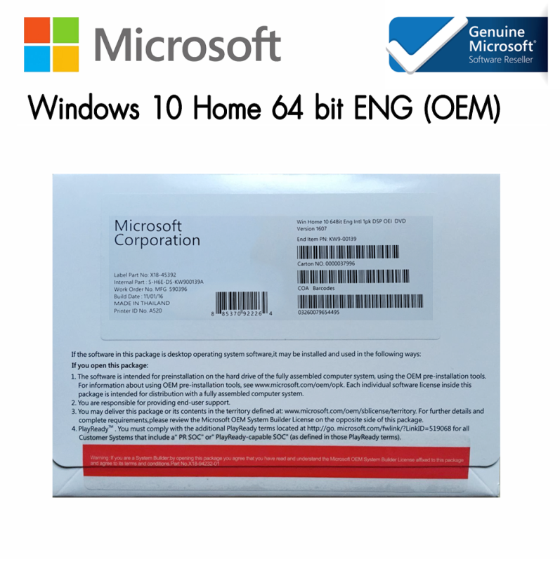 Bảng giá Windows 10 Home DVD OEM (KW9-00139) Full Pack Phong Vũ