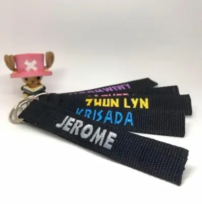 Personalised Keychain with Embroidery Names Bag Tag, Customise Keychain with Name Present Gift