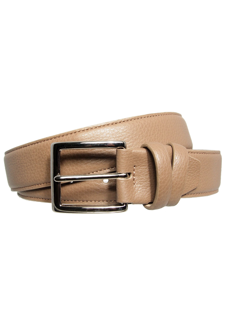 34mm Duo Ply Calf Leather Belt Taupe