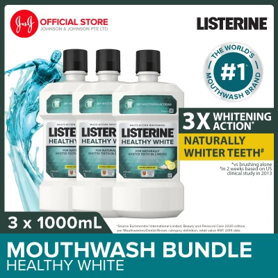 Bundle of 3 [LISTERINE] Mouthwash Healthy White 1000ml x 3