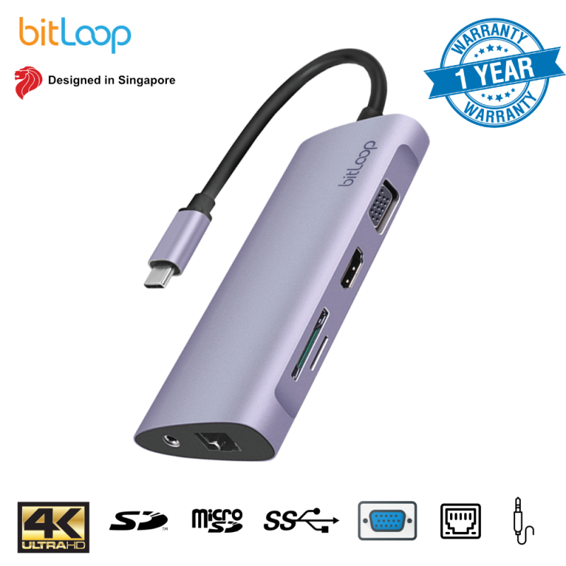BitLoop USB C 11 Port Multihub (HDMI 4K, VGA, Ethernet, SD/MicroSD, USB 3.0, USB 2.0, USB C PD