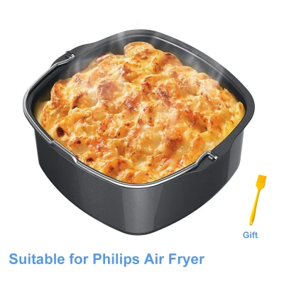 Air Fryer Basket for Philips HD9200 HD9860 XL XXL 7 Inch/8 Inch Square Air Fryer Accessories BPA Free Non-Stick