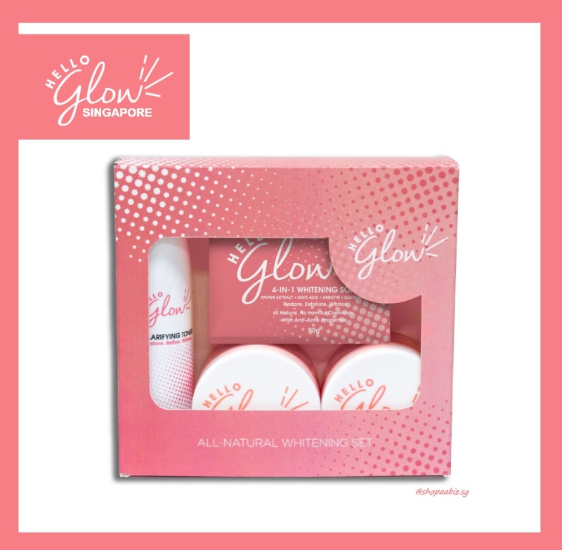 Buy Hello Glow 4 in 1 Whitening Facial Set - All Natural Halal Skincare Singapore