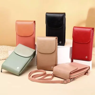 [SG] Women Small PU Leather Crossbody Bag Girl Phone Shoulder Bags Lady Mini Zipper Handbags
