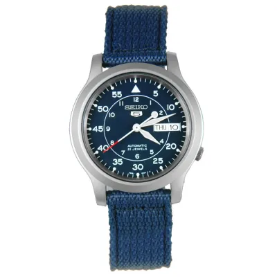 Seiko 5 SNK807K2 Men's Blue Nylon Fabric Band Military Automatic Watch
