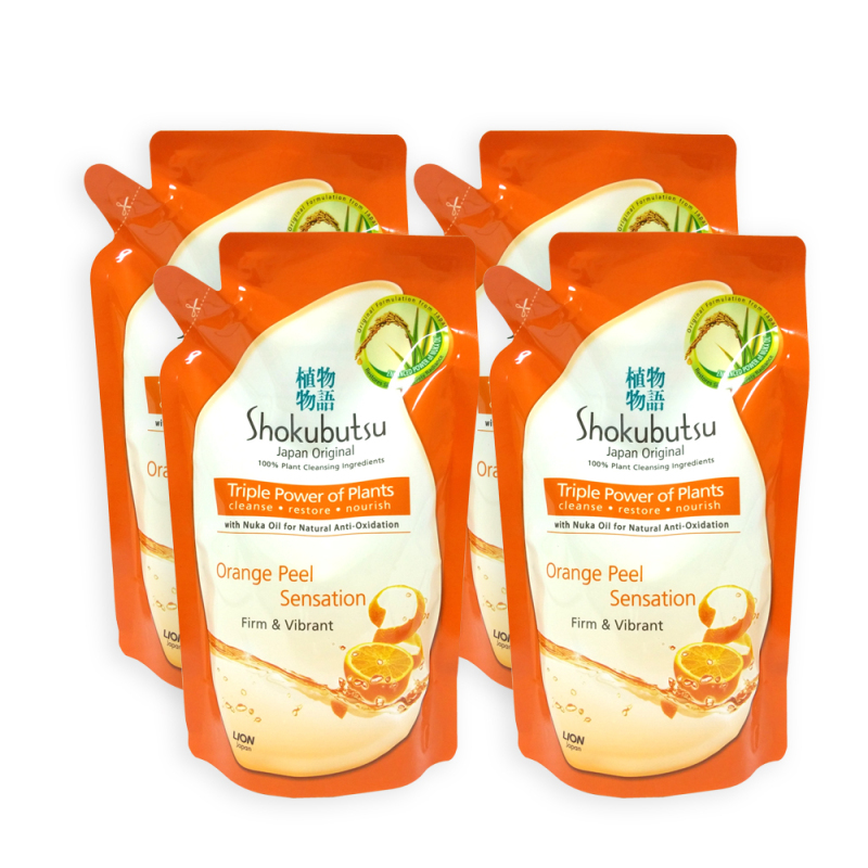 Buy (Pack of 4) Shokubutsu Orange Peel Sensation Firm and Vibrant Body Foam Refill 550g - 8497 Singapore