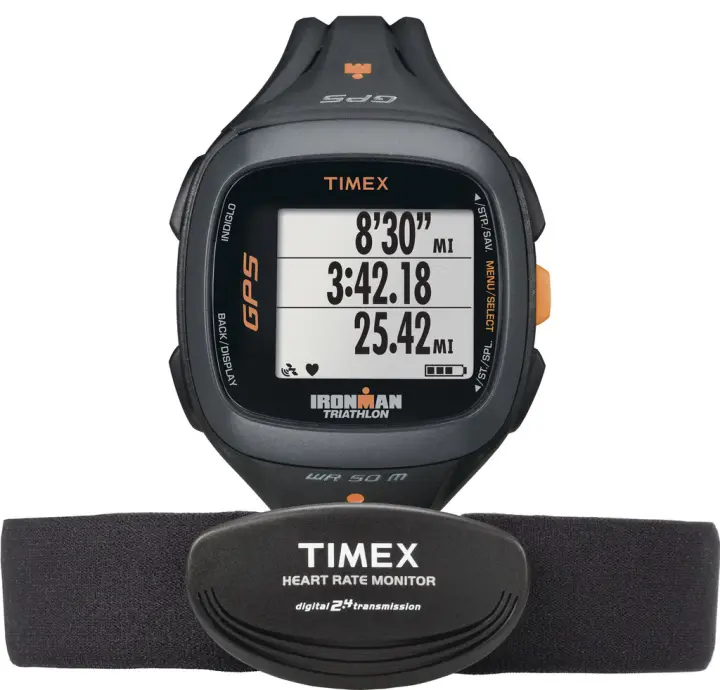 Timex IRONMAN® Run Trainer™ 2.0 GPS Black/Orange Resin Strap (T5K742)