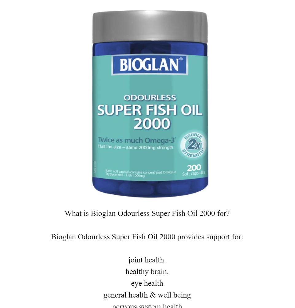 Bioglan Super Fish Oil 00mg 0 Capsules Lazada Singapore