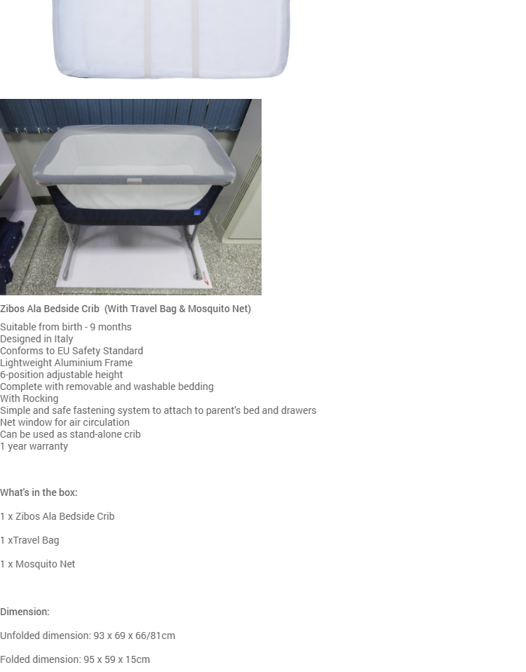 zibos ala bedside crib